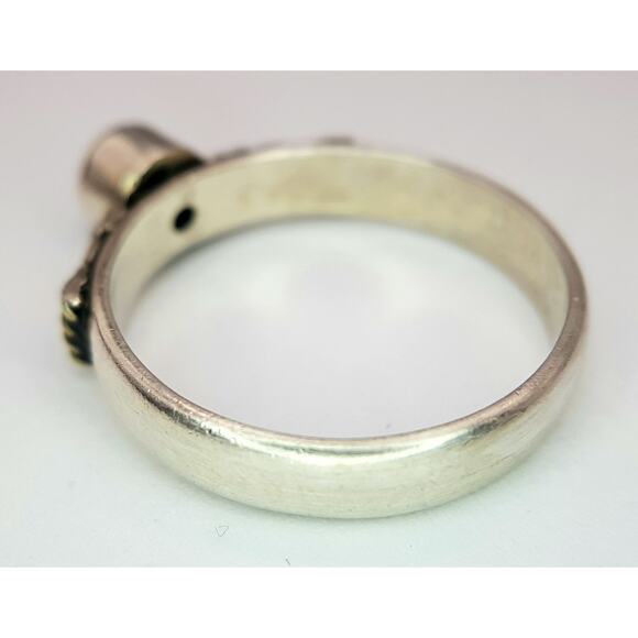 Vintage Sterling Silver Turquoise Snake Ring Size 8.5 - Picture 5 of 7